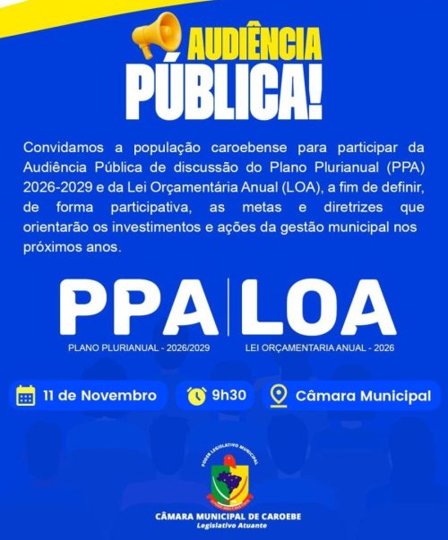 AUDIÊNCIA PÚBLICA – PPA 2025–2029 e LOA 2026